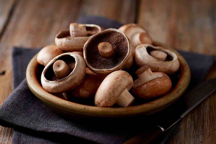 Mushrooms - sources of vitamin D.