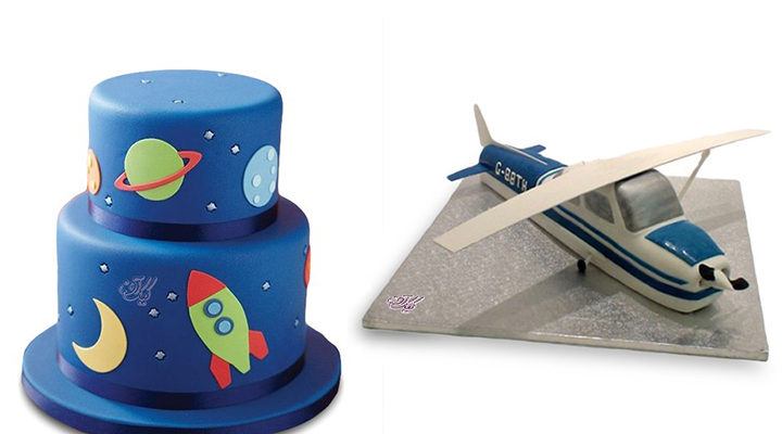 کیک تولد پسرانه-رویای پرواز-هواپیما-کهکشان