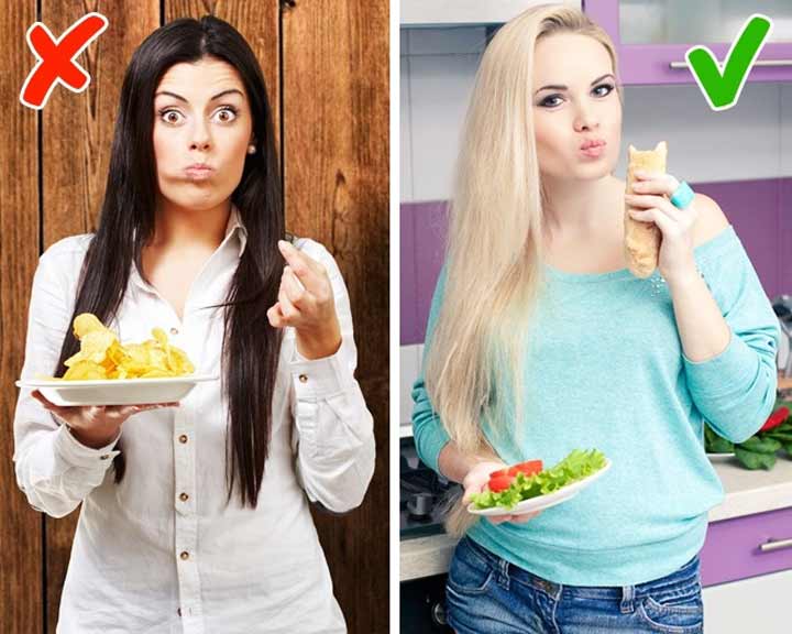 ۱۰ عادت روزانه که پوست شما را زودتر پیر میکند، نحوه ی غذا خوردن