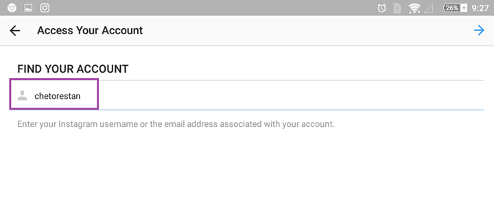 در هنگام فراموش کردن پسورد اینستاگرام با آدرس ایمیل یا نام کاربری می توان آن را یافت - بازیابی پسورد اینستاگرام