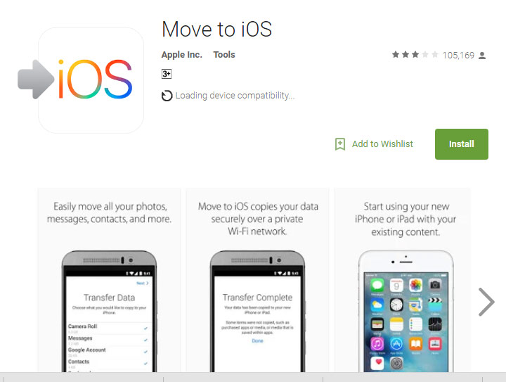 دانلود اپلیکیشن اپلیکیشن Move to iOS برای مهاجرت از اندروید به آیفون