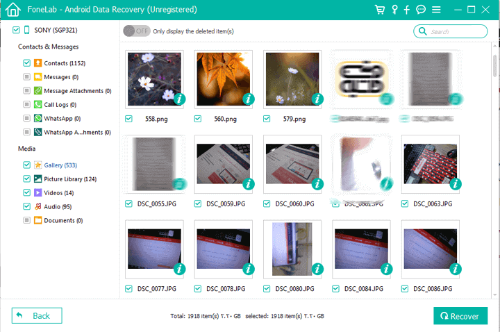 پیش نمایش فایل ها قبل از ریکاوری اندروید