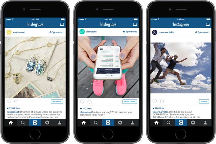 تبلیغاتی اسپانسری یا حمایتی از انواع تبلیغات در اینستاگرام 