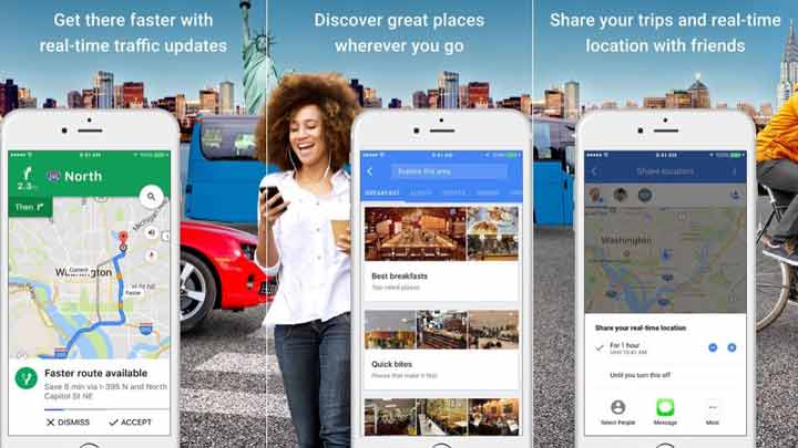 Google Maps - بهترین برنامه های آیفون