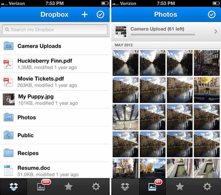 Dropbox - بهترین برنامه های آیفون