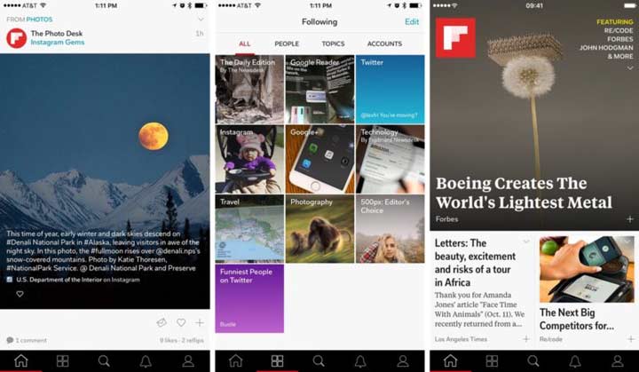 Flipboard - بهترین برنامه های آیفون