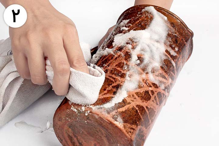 تمیز کردن ظروف مسی