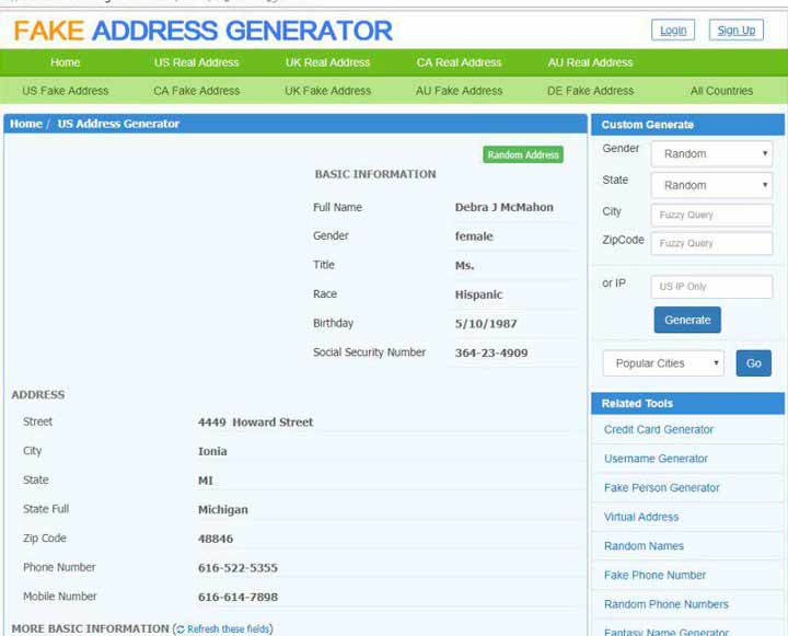 US Address Generator