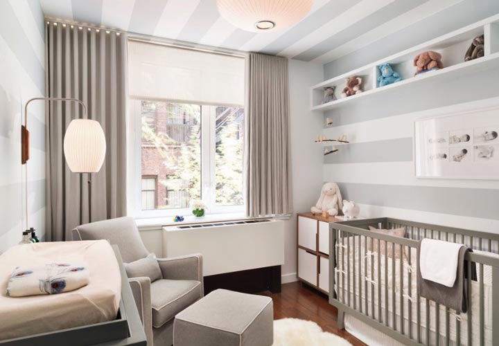 دکوراسیون اتاق نوزاد ـ استفاده از رنگ خاکستری