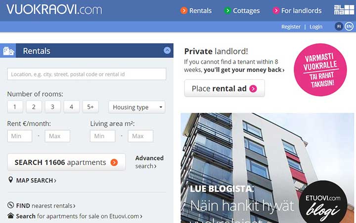 ایندکس سایت vuokraovi.com - زندگی در فنلاند 