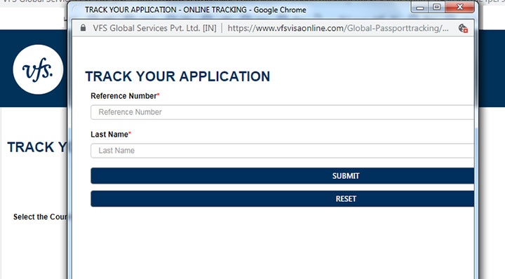 دریافت ویزای شینگن فرانسه - track your application