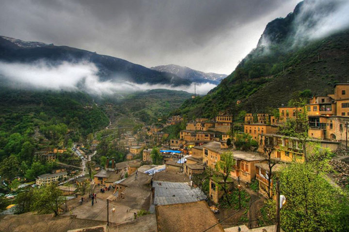 جاهای دیدنی ماسوله - نمای ابری روستا