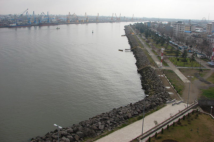 Coastal boulevard from the sights of Bandar Anzali