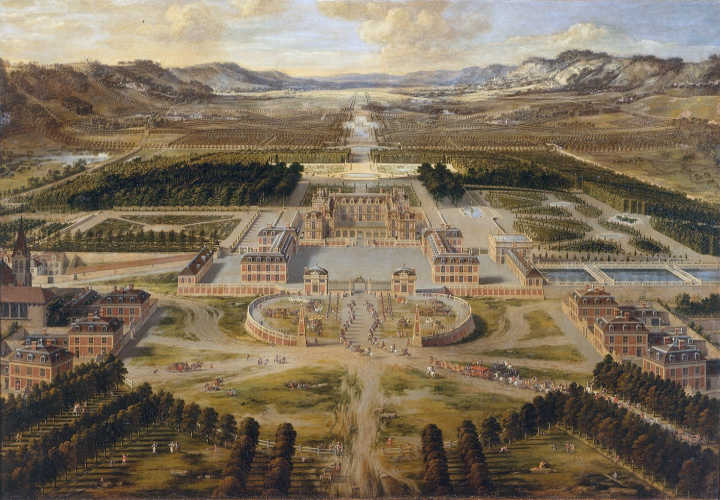 Old painting of the Palace of Versailles