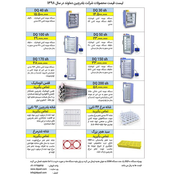 قیمت دستگاه جوجه کشی 