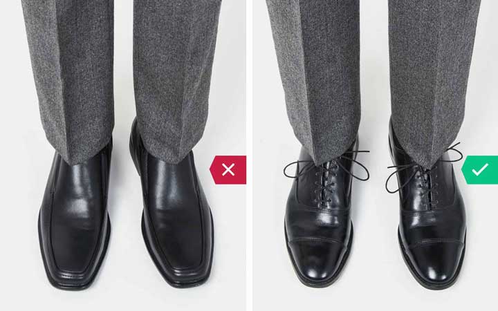 کفش مناسب - اشتباه رایج در نحوه لباس پوشیدن مردان