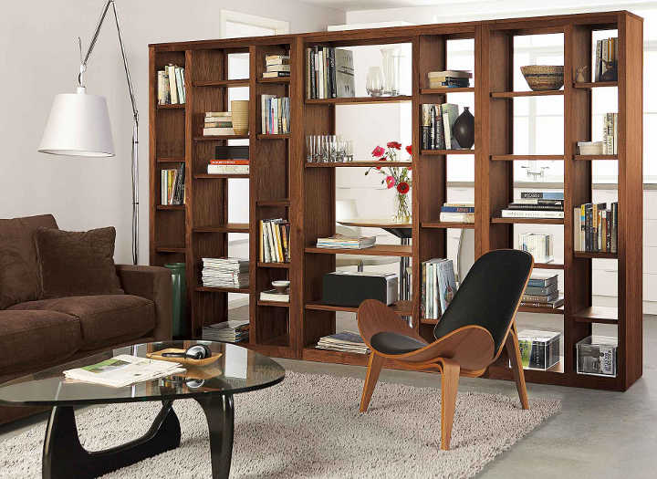 قفسهٔ کتاب‌ها - تقسیم کردن فضای اتاق به دو قسمت