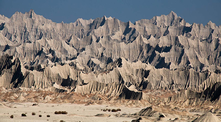 Martian Mountains The Chabahar Martian Mountains are one of Iran's winter attractions.