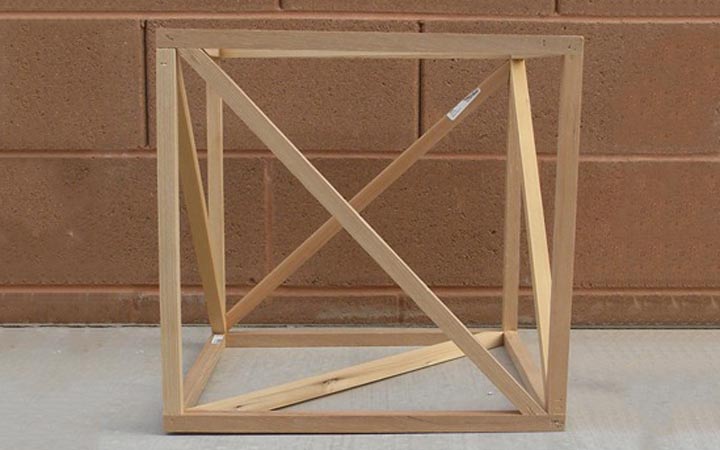 ساخت لوستر چوبی در خانه با شکل هندسی - چسباندن