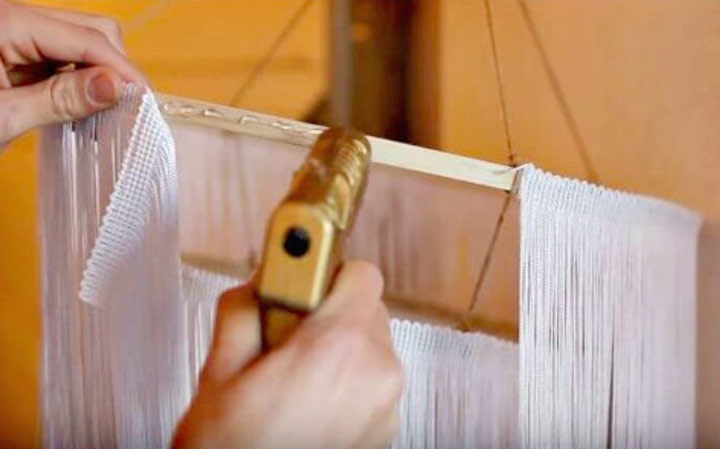 آموزش ساخت لوستر در خانه با نوار ریشه‌دوزی - چسب کاری