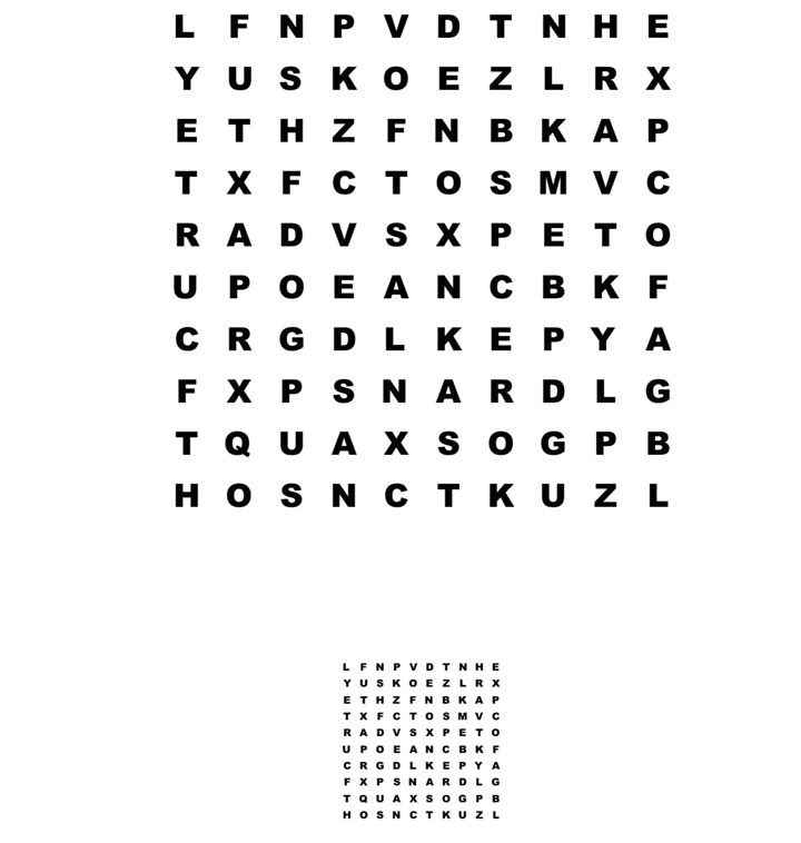 ورزش چشم برای نزدیک بینی با استفاده از حروف الفبا