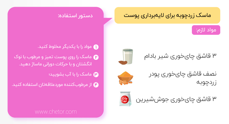 ماسک زردچوبه برای لایه برداری پوست