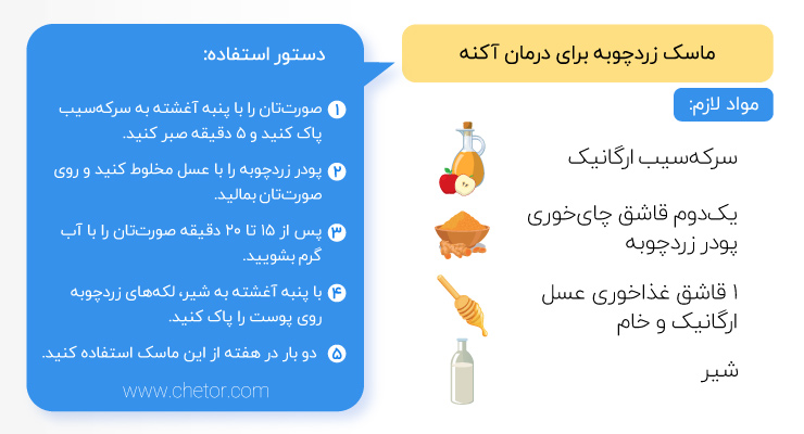 ماسک زردچوبه برای درمان آکنه