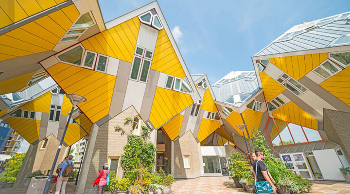 عجیب ترین سازه های معماری دنیا - خانه‌های مکعبی، روتردام، هلند