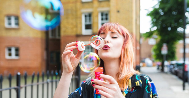 Girl and bubble