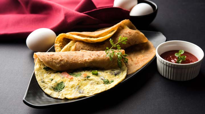 صبحانه رژیمی - رپ تخم مرغ یک صبحانه رژیمی و سالم محسوب می‌شود.