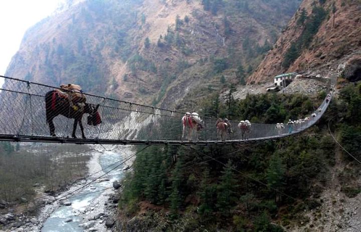 پل معلق گاسا در نپال - ترسناک ترین پل های جهان