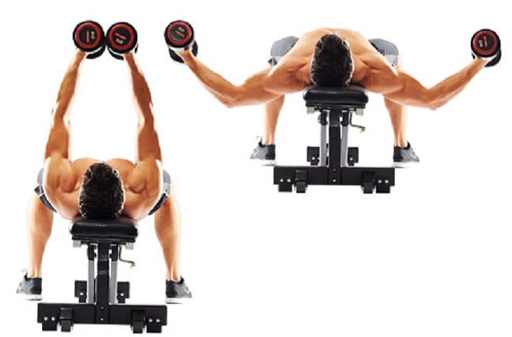 ورزش با دمبل؛ ۲۷ تمرین ورزشی برای تقویت عضلات با دمبل 15 ورزش با دمبل - دمبل فلای خوابیده