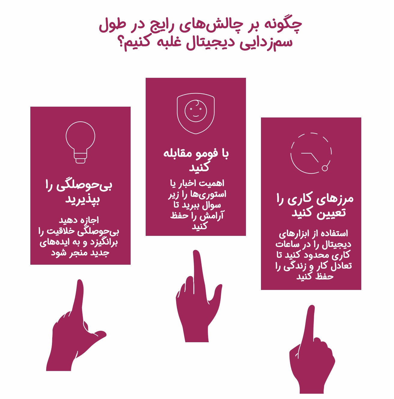 اینفوگرافیک چالشهای دیتاکس دیجیتال