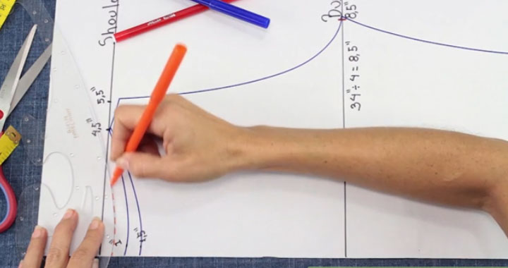 آموزش خیاطی با الگو ـ تعیین درزهای لباس روی کاغذ الگو