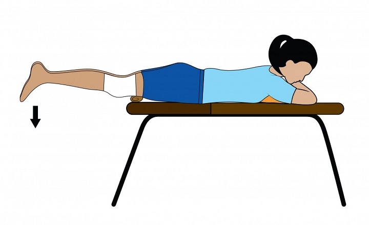 ورزش برای پارگی مینیسک زانو - صاف کردن زانو در حالت دمر یا Prone hang