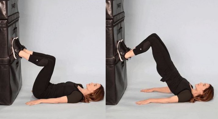 ورزش با دیوار؛ ۱۶ حرکت ورزشی برای خانه یا محل کار 8 ورزش با دیوار - حرکت پل یا بریج با دیوار