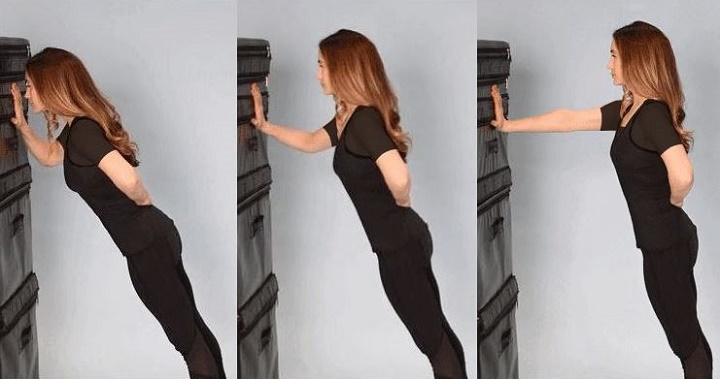 ورزش با دیوار؛ ۱۶ حرکت ورزشی برای خانه یا محل کار 13 ورزش با دیوار - شنای تک دست