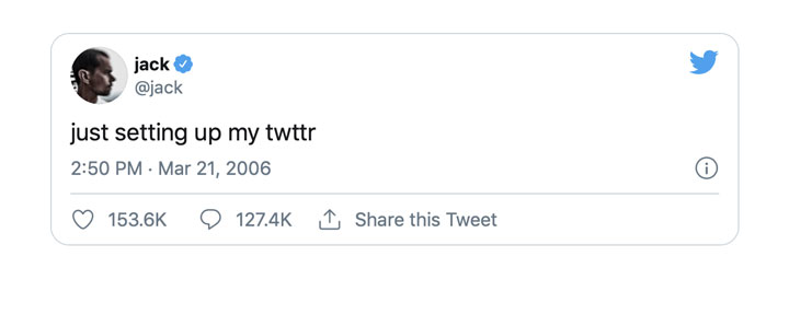 اولین توییت جک دورسی در توییتر با فرمت nft