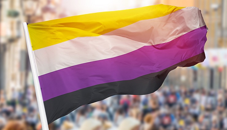 پرچم افراد نان باینری با جنسیت غیر دوگانه