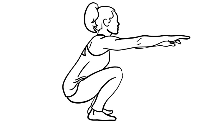 ورزش ویلیامز؛ حرکات ورزشی برای کاهش کمردرد 8 ورزش ویلیامز - اسکوات کامل