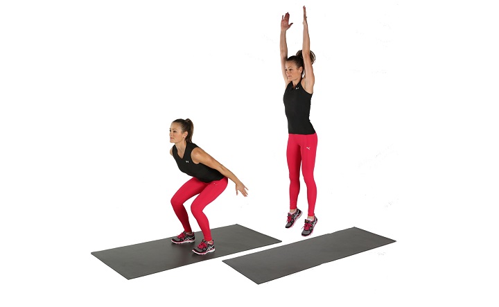 تمرینات کالیستنیک؛ حرکات مناسب برای سطح مبتدی تا پیشرفته 4 تمرینات کالیستنیک در خانه - حرکت اسکوات پرشی