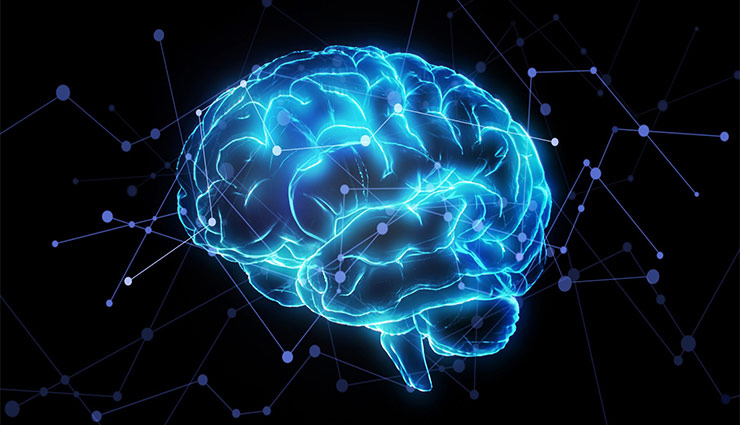 تصویر مغز انسان و فعالیت نورون‌های عصبی در زمان فکرکردن.