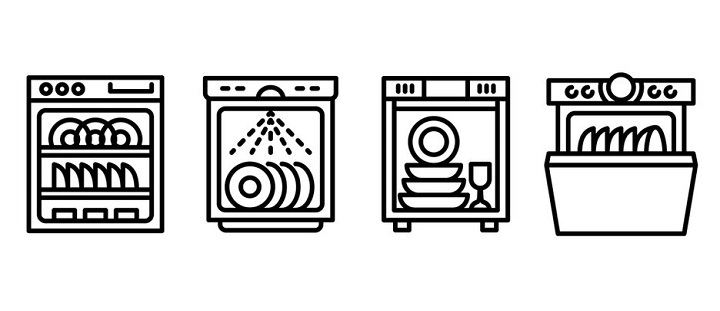 نحوه چیدن ظروف در ماشین ظرفشویی - نمونه ای از نمادهای ماشین ظرفشویی روی ظروف