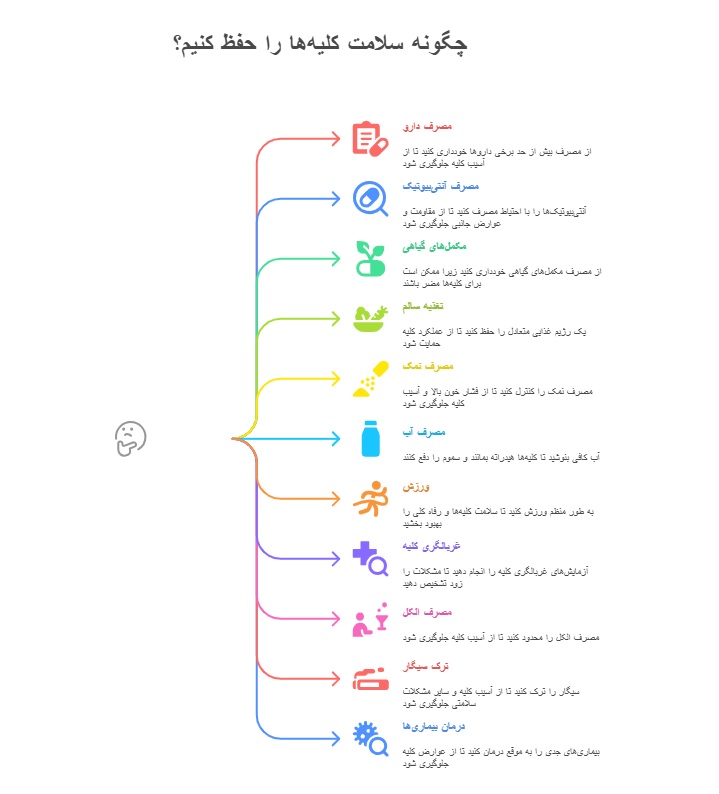 اینفوگرافیک سالم نگه داشتن کلیهها