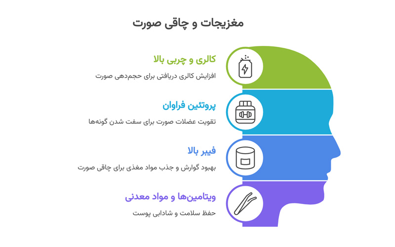مغزیجات و چاقی صورت
