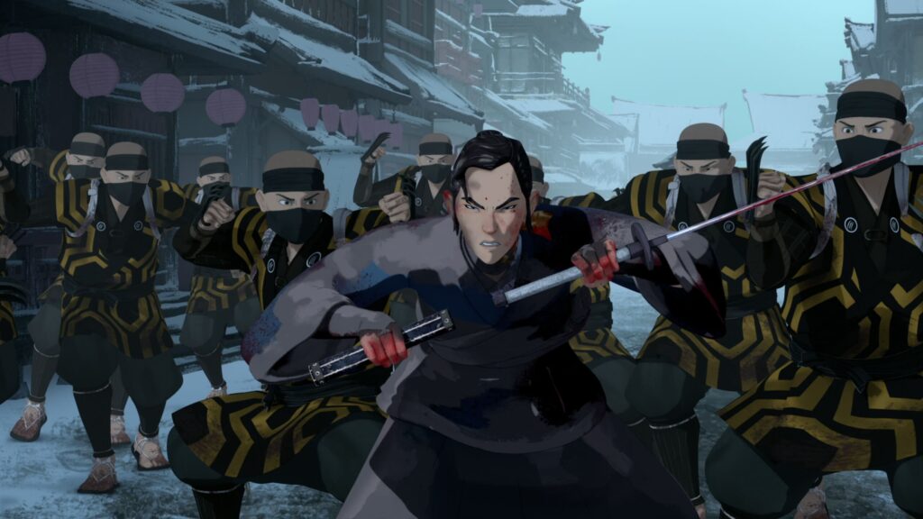 Blue Eye Samurai. Maya Erskine as Mizu in Blue Eye Samurai. Cr. COURTESY OF NETFLIX