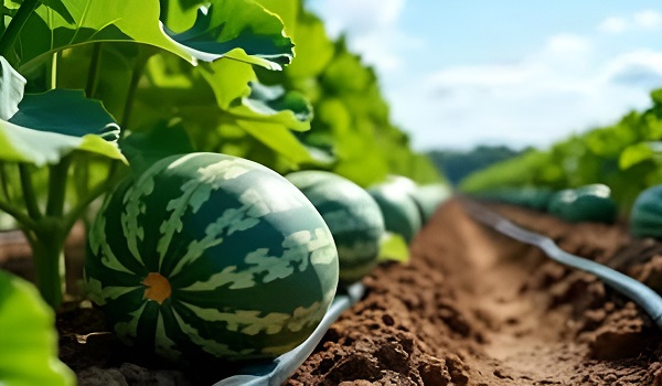 هندوانه با آبیاری قطره ای