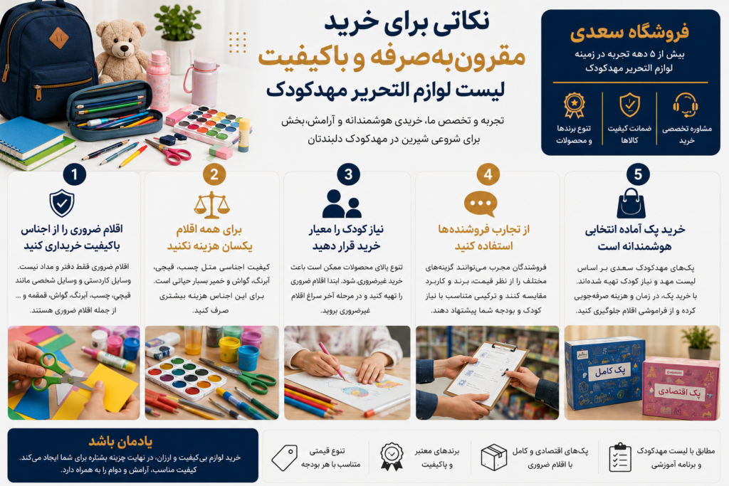 لیست وسایل مهدکودک
